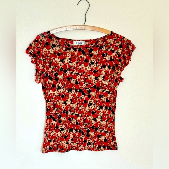 A. Byer Floral Stretch Blouse - Picture 1 of 4